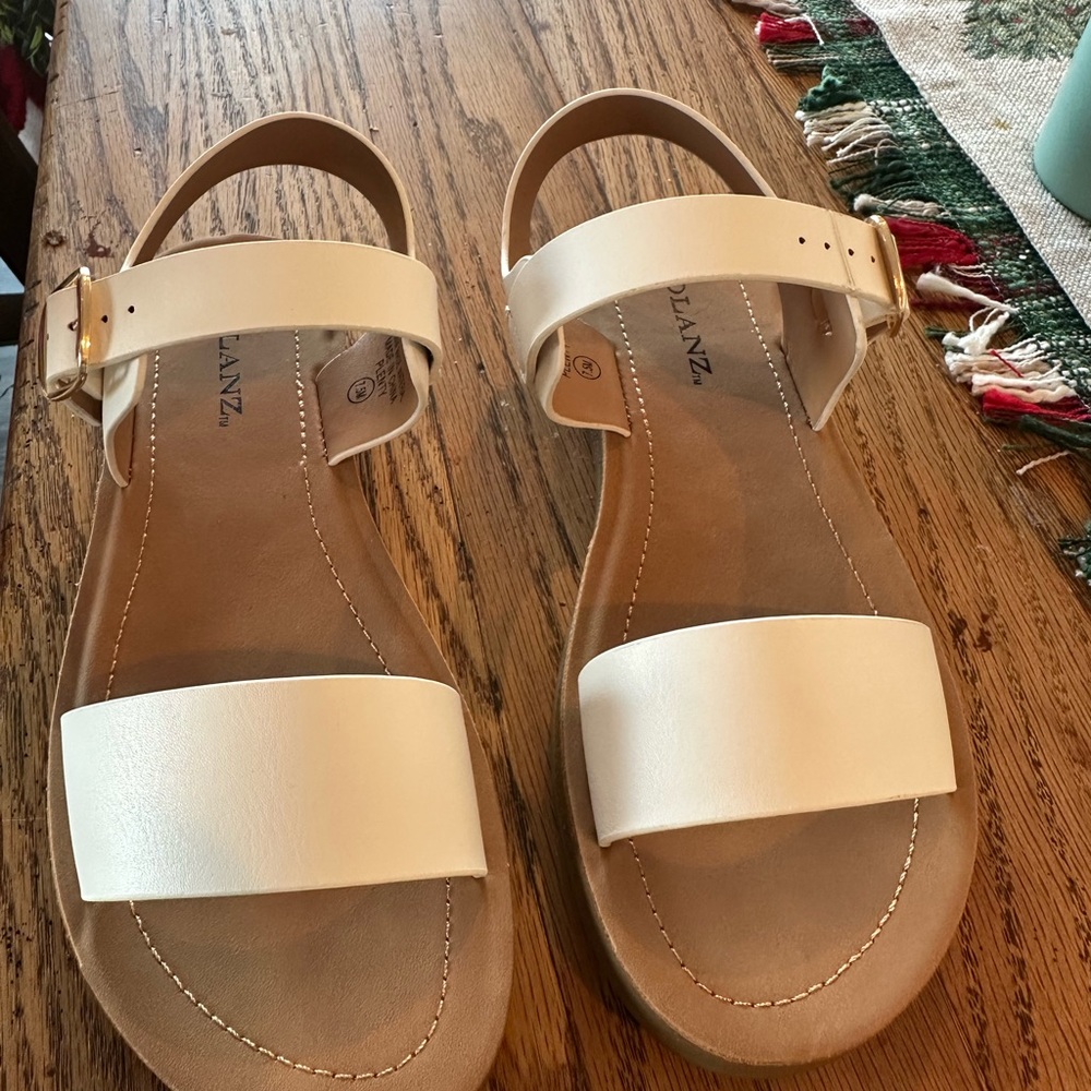 White Leather Sandals